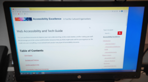 Computer screen showing a Web Accessibility and Tech Guide